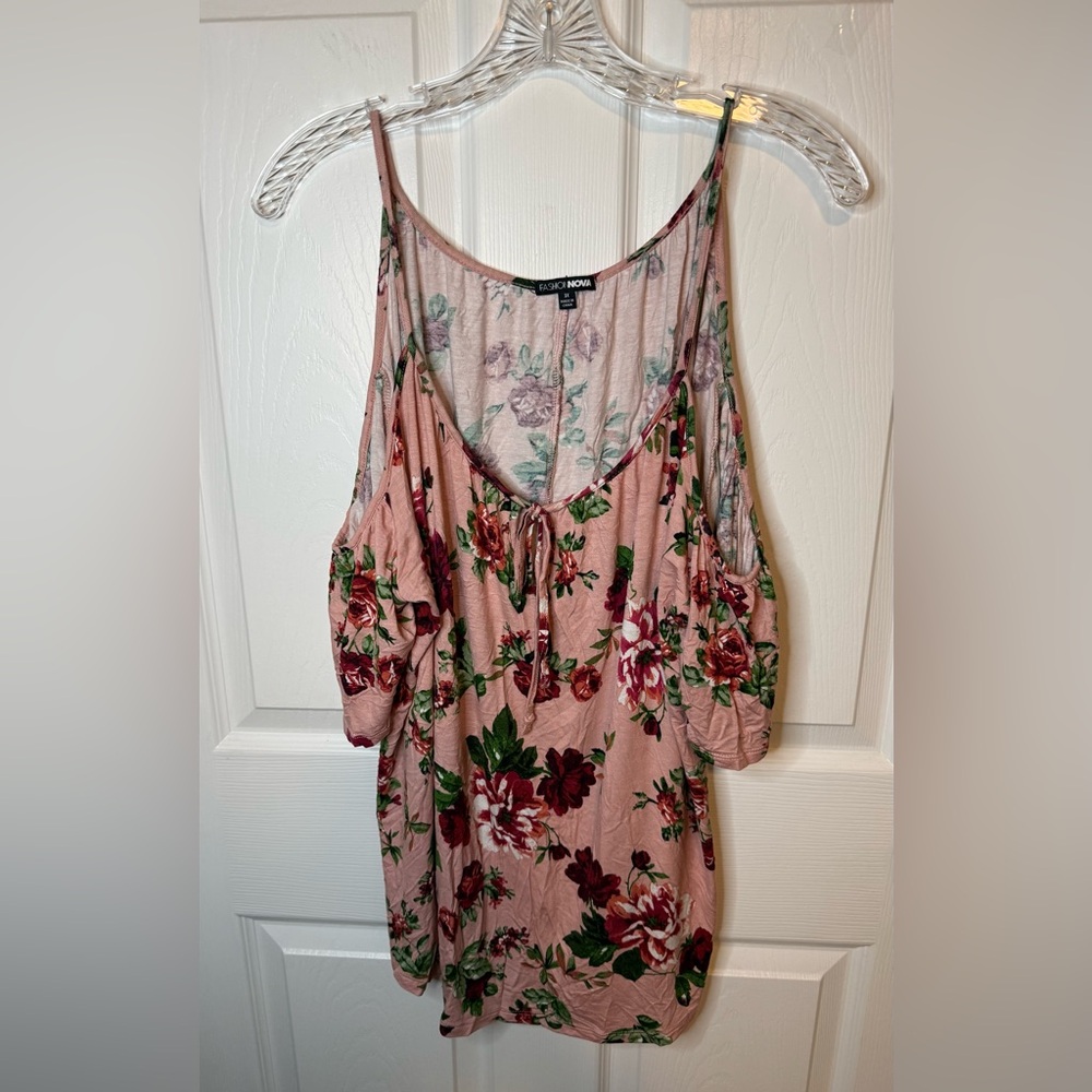 Fashion Nova Floral Cold Shoulder Top
